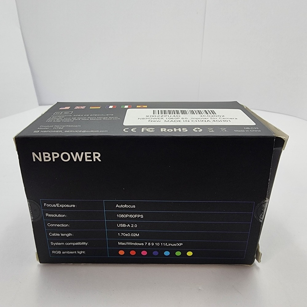NBPOWER Black 1080P 60Fps Autofocus Digital Streaming Webcam With Microphone - Picture 7 of 8